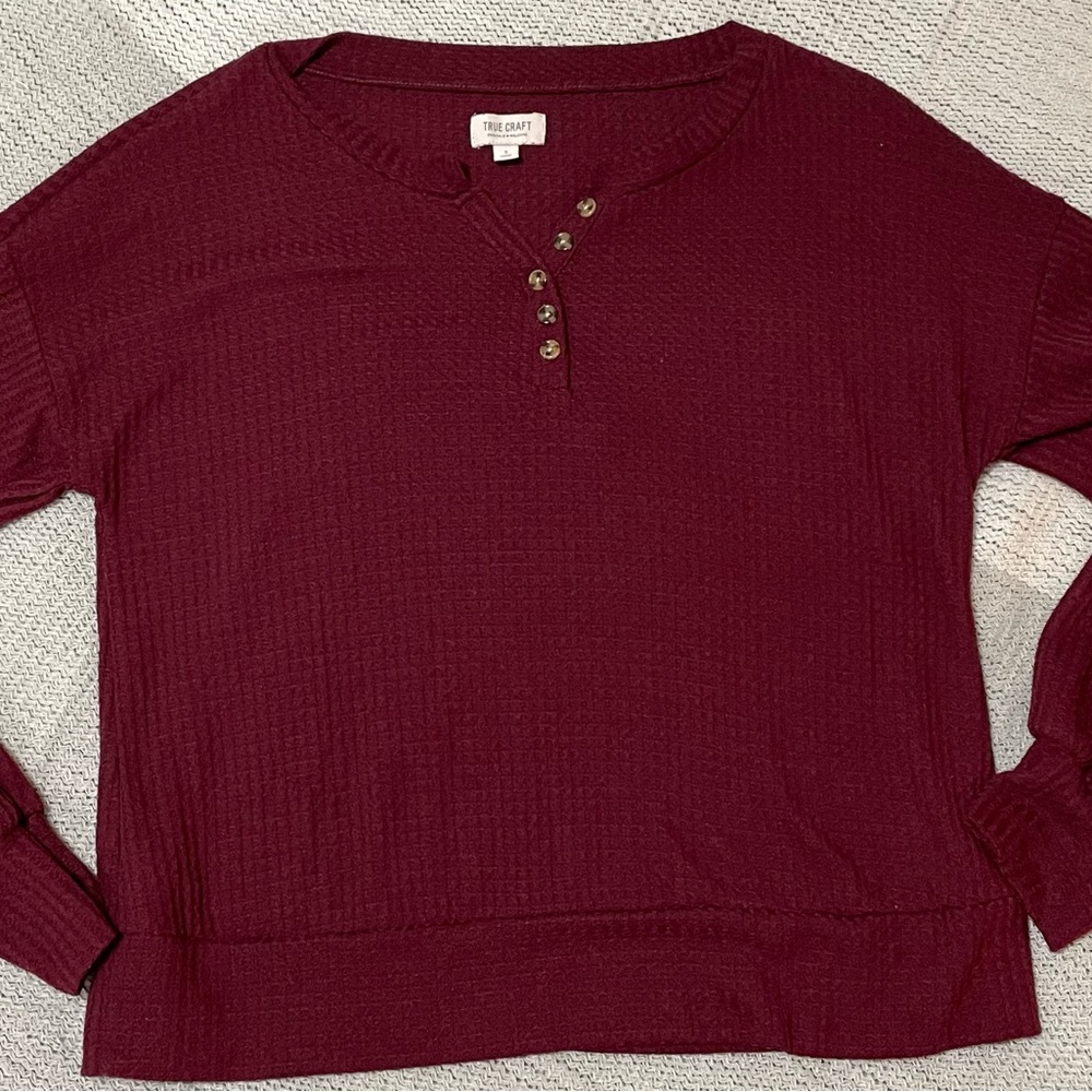 True craft red knit sweater